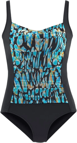 Women's Printed Tummy Control One Piece Swimsuit - LASCANA - Black Printed Abstract 6DD