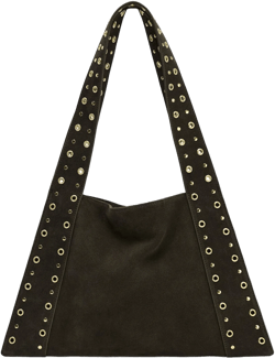 SUEDE STUDDED SHOULDER BAG
