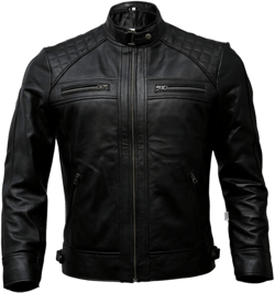 Mens Genuine Leather Biker Jacket Black | Vintage Brown Distressed Lambskin Motorcycle Jackets for Men