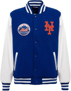 Leather Shark LS.Men’s NY Varsity bomber jacket |Mets bomber jacket| NY Baseball jacket for Men. Medium Blue