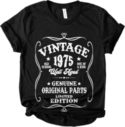 ROKO CLOTHING Women's Vintage Well Aged 1975 Shirts Short Sleeve Letter Printed Graphic 50th Birthday Gift