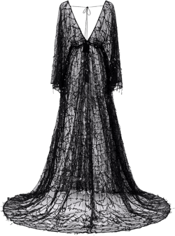 PLUVIOPHILY Sequin Maternity Dress Robe for Photo Shoot Baby Shower Photography Dress Black