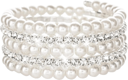 Pearl Bracelet for Women Gifts Trendy Stuff Dainty Pearl Bracelet White Baroque Pearls Wrist Bracelets Bridesmaid Bridal Wedding Jewelry Gifts