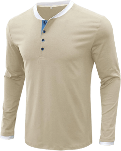 Mens Fashion Henley Shirts Long Sleeve 3 Button Pullover T-Shirt Lightweight Stretch Casual Baisc Plain Tee
