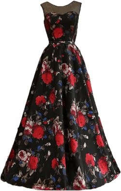 ZVOCY Floral Print Prom Evening Dresses Long 3D Flower Ball Gown Quinceanera Dress Pink 2 F-black