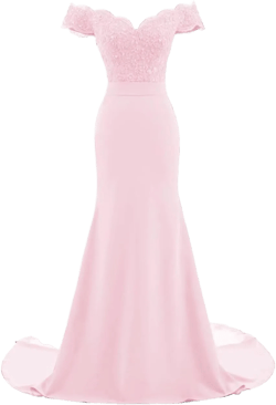 Lace Mermaid Prom Dresses for Women Off Shoudler Bridesmaid Dresses Long Sleeve Satin Formal Evening Party Gowns 16 Pink