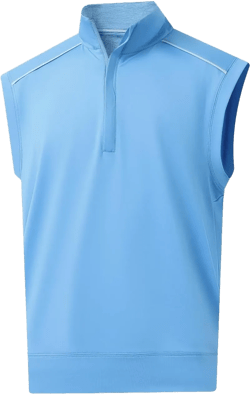 M MAELREG Golf Vests For Men Dry Fit Lightweight Moisture Wicking Performance Sports Breathable Golf 1/4 Zip Pullover Men Sky Blue 3X-Large