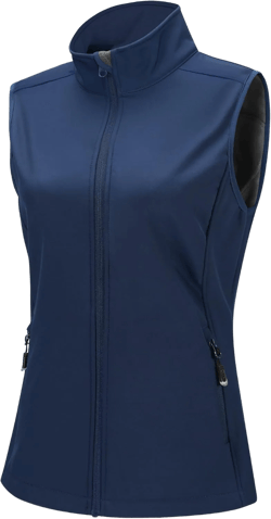 33,000ft Women's Running Vest Fleece Lined Zip Up Windproof Lightweight Softshell Vests Outerwear for Golf Hiking Sports XX-Large Blue