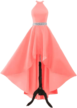 Halter Satin Prom Dresses for Women High Low Ball Gowns Beaded A-line Formal Dress Wedding Party Gown with Pockets Coral 18