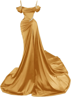 Satin Mermaid Prom Dress 2025 Long Spaghtti Straps Beaded Sparkly Wedding Dresses Split Ball Gowns for Women Formal 10 Dark Gold