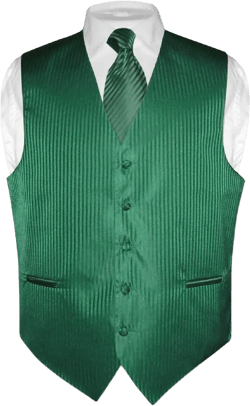 Vesuvio Napoli Men's Dress Vest & NeckTie ROYAL BLUE Color Vertical Striped Design Neck Tie Set