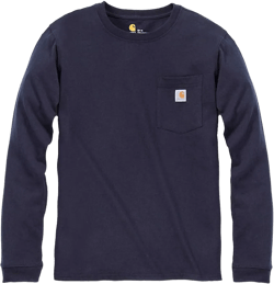 Carhartt Women's 103244 Women's WK126 Workwear Pocket Long Sleeve T-Shirt Small Navy