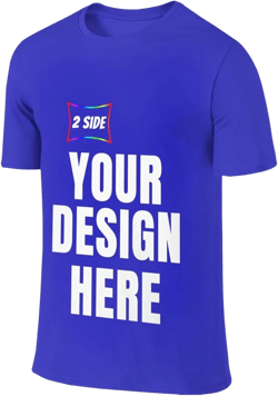 Custom T-Shirt Personalized Your Own Crewneck Tee Shirt Customized Design Logo/Text/Photo Cotton Shirts Blue X-Large