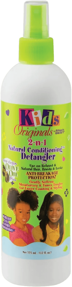 Originals by Africa's Best Kids 2-n-1 Natural Conditioning Detangler, 12oz Bottle, Formulated with Extra Virgin Olive Oil, For Natural, Texturized, or Relaxed Hair