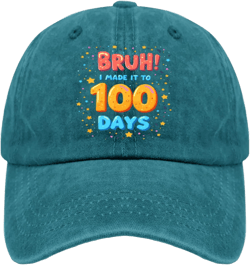 100 Days of School Bruh! I Made It to 100th Day of School Womens Baseball Hat Fashion Hat for Womens Sports Hat