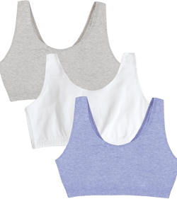 Fruit of the Loom Women's Multi-Pack Tank Top Style Sports Bra 36 Heather Blue/White/Heather Grey