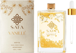 SAFA Vanillé Oil - Organic Oil for Face, Body, Hair, Nails & Aromatherapy | Vanilla Extract & Jasmine Petals - Essential Oil for Diffusers | After Shower Body Oil | Skin Moisturiser (4 Fl Oz) 3.99 Fl Oz (Pack of 1)