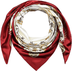 corciova 35 x 35 Large Square Hair Scarf for Women Silk Like Curly Headband Tie Sleeping at Night Fashion Bandana Headscarf 1 Pcs 680 Maroon Light Gray Chains