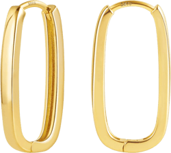 925 Sterling Silver Rectangle Hoop Earrings for Women Silver Geometric Hypoallergenic Oval Hoop Earrings 14K Gold Square Huggie Hoops Earrings for Jewelry Gifts