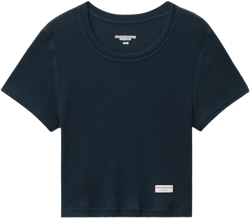 Crop Tee In Ribbed Cotton