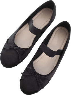 Hee grand Women's Cute Round Toe Ballerina Flats Bowknot Mary Jane Shoes Comfort Dancing Shoes Elegant Satin Dress Shoes 10 521-black