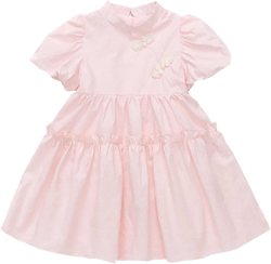 Girls' Improved Cheongsam Dress Summer Chinese Wind Female Baby Summer Flower Dress Girls Clothes 5 Years Old Red 6-7 Years