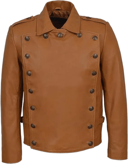The Rocketeer Movie Brown Real Sheepskin Leather Jacket for Men - Brown Leather Biker Jacket Small Brown