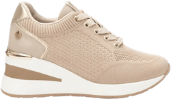 Xti Women's Wedge Textile Comfort Sneakers 143721 Beige 9.5