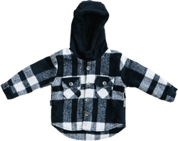 Kids Everest Flannel Long Sleeve Hooded Jacket Black 2T - Olive + Scout