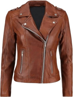 Womens Fashionable Cafe Racer Motor Bikers Leather Jacket For Women - Cafe Racer Brown Leather Jacket Small Brown Leather Jacket