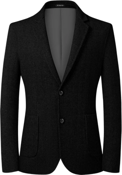 Mens Herringbone Tweed Blazer Vintage Wool Blend Sport Coat Jacket 2 Button Casual Wedding Groomsmen Prom Suit Black XX-Large
