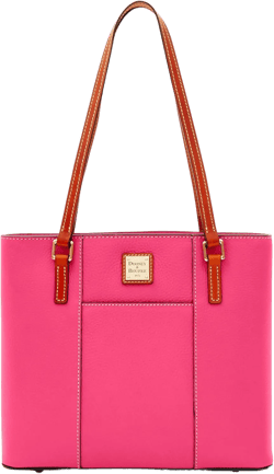 Dooney & Bourke Women's Small Lexington Tote in Pebble Grain Leather, Handbag with Long Leather Shoulder Straps, Hot Pink
