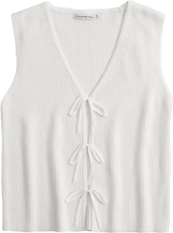 Tie-Front V-Neck Sweater Vest