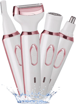 Electric Razors for Women, 4-in-1 Women’s Facial Hair Removal, Face Shaver Ebrow Trimmer Pubic Shaver Bikini Trimmer Portable Ladies Shaver Womens Razors for Shaving White