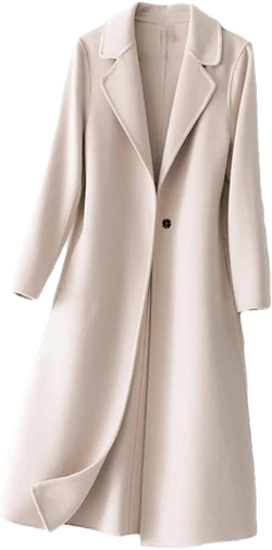 Hndudnff Women's One Button Long Wool Double Sided Woolen Coat Office Versatile Top Jacket Small Xiangyabai