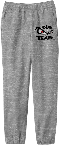 No Fear Eyes Logo Boys' Heather Gray Jogger Pants-XL