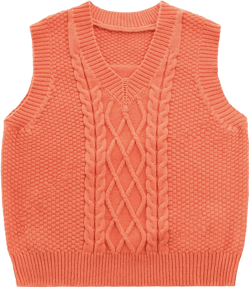 Happy Cherry Girls Boys Toddlers' Uniform Cotton V-Neck Sweater Vest Childrens Kids Sleeveless Winter Vest Knit Pullover 4-5T Orange