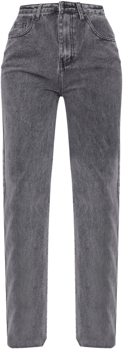 Tall Washed Grey High Waist Straight Leg Jeans