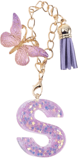 Unique Bargains Star Sequin Letter S Butterfly Tassel Water Cup Pendant Purple 1 Pc