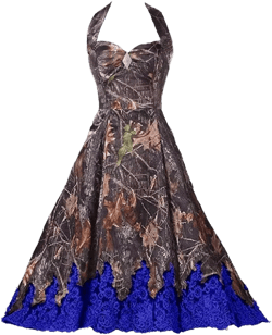 Womens Camo Wedding Dresses for Bridal Off The Shoulder Halter Knee Length Bridesmaid Dress Lace Mini Prom Dress 4 A-royal Blue