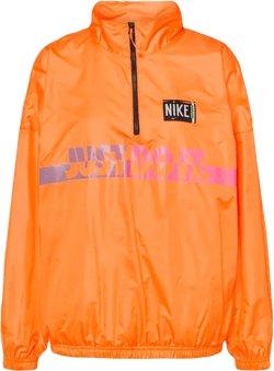 Nike Sportswear Women's Woven Pullover Jacket Oversized Fit (Atomic Orange/Black, X-Large)
