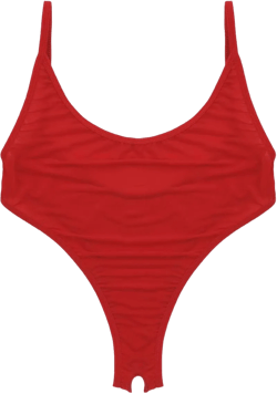 JanJean Womens See Through Low Back Crotchless High Cut Thong Monokini Swimsuit Leotard Bodysuit Red One Size: Clothing, Shoes & Jewelry