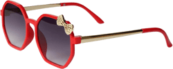 Kids Sunglasses Girls,Stylish Shades Bow Ribbon Sunglasses for Girl kids, Secure Fit, UV Protection Glasses for girls 5-12 Red Grey/1 Pack Grey