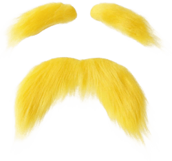 Yellow Mustache and Eyebrows Fake Beard, Novelty Moustache False Beardsfor Kid & Adult, Cosplay Halloween Christmas Costume Accessories Funny Party Favors Men Women