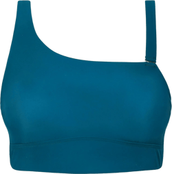 Hilor Women's Underwire Bikini Top One Shoulder Swimsuits Push Up Bathing Suit Top Cropped Tankini Tops Only Blue Coral 6