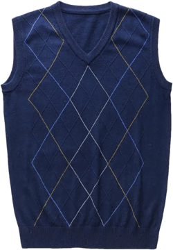 Rfmfkkg Men V-Neck Sleeveless Vest Casual Argyle Knitted Cashmere Wool Sweater Vest Large Navy Blue