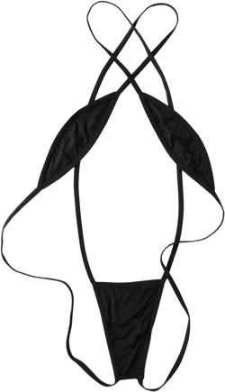 Women's Sexy Slingshot One-Piece Strappy Criss Cross Backless Bikini Thong Bodysuit Teddy Bathing Suit Black