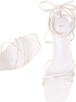 Lawrance White Lace-Up High Heel Sandals