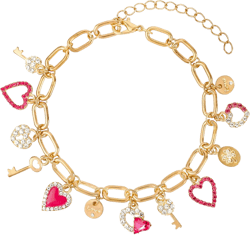 925 Sterling Silver Locking Bracelet With Key For Women - 14K Filled Gold Ladies Heart Key Locks Original Love Heart Key Lock Charm Bracelet, Lock And Key Bracelet For Couples