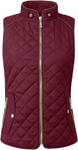 J.LOVNY Womens Lightweight Quilted Warm Zip Vest Small Burgundy